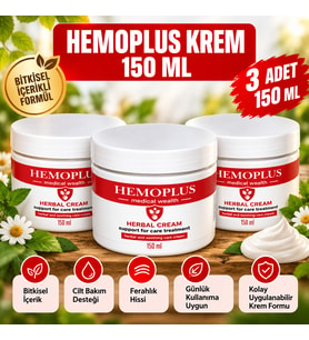 Hemoplus 150 ml Bitkisel İçerikli Cilt Bakım Kremi x3