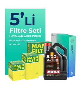MANN Ford Focus 1.5 Dizel Filtre Bakım Seti Motul Motor Yağlı (2014-2017) 5 Li