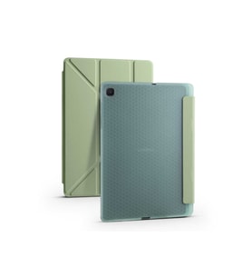Samsung Galaxy Tab A7 T500 Kılıf 10.4 T505 T507 Kalem Bölmeli Trifolding Case Su Yeşili Kahverengi