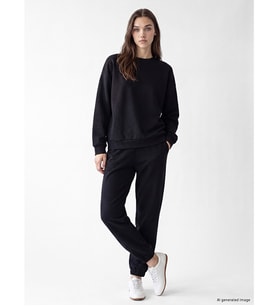 LCW Modest Siyah Beli Lastikli Kadın Jogger Eşofman Altı