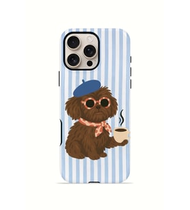 iPhone 16 Pro Vorian Çift Katmanlı MagSafe Kılıf Cafe Dog Riviera