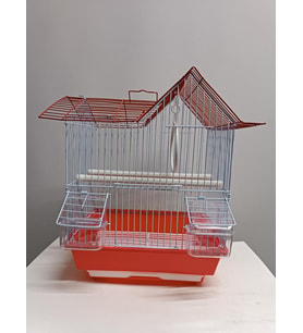 Netx Kırmızı Kuş Kafesi Çin Evi 30x23x51 Kanarya Muhabbet Kuşu için