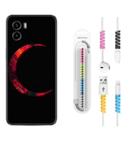 Vivo Y15S Y32 Y33S Y51 Y53S Kılıf Kablo Koruma Spiral Silikon Red Moons 1747