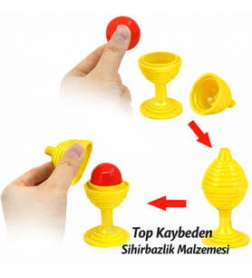 Nessiworld Sarı Renk Sihirli Kupa Top Kaybetme Oyunu 7 cm (Krem)