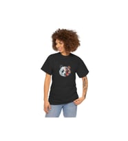 Unisex Bisiklet Yaka Baskılı T-Shirt - Siyah