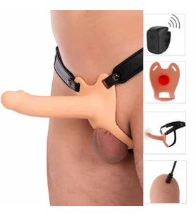 18 Cm Titreşimli İçi Boş Belden Bağlamalı Inferno Realistik Penis