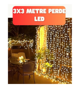 Mey İthalat® 3x3 Metre Şelale LED Perde Işık İç Dış Mekân Dekorasyonu