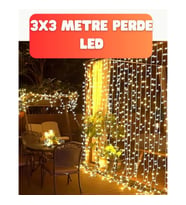 Mey İthalat® 3x3 Metre Şelale LED Perde Işık İç Dış Mekân Dekorasyonu