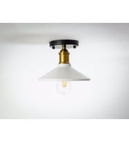 RİOLİGHT RETRO TEKLİ METAL PLOFONYER AVİZE ŞAPKA ÇAP: 22CM (Siyah)
