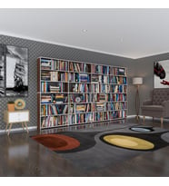 Kenzlife kitaplık süper ga cvz 180*320*19 6 katlı 4 bölme çift bölme opsiyonlu ofis mutfak banyo dolabı arkalıksız