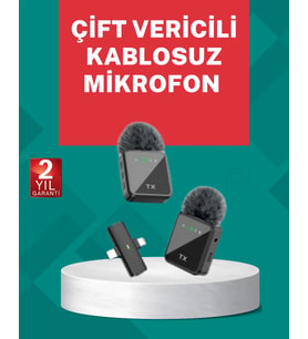 Profesyonel Ses Kayıtları İçin 2’li Kablosuz Yaka Mikrofon Seti