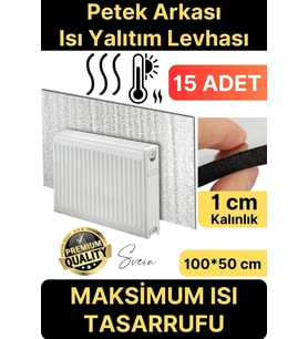 15 Adet Petek Arkası 1 Cm Isı Yalıtım Levhası Radyatör Izolasyon Kalorifer Ev Ofis Tasarruf Arkalığı