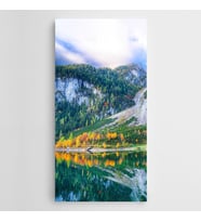 Göl Dağlar Yansıma Panoramik Kanvas Tablo