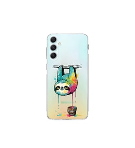 Samsung Galaxy A34 ile Uyumlu Splash Tembel Hayvan Tasarımlı Şeffaf Silikon Kılıf