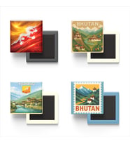 Buzdolap Magnetleri - Bhutan Thimphu - 4'lü Set Magneti