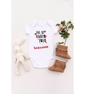 Unisex Bebek Iyi Ki Varım Dimi Babaanne Baskılı Body Zıbın
