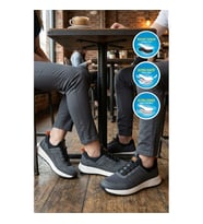Walkway Motano G Siyah-Beyaz Fileli Hafif Esnek Unisex Spor Ayakkabı