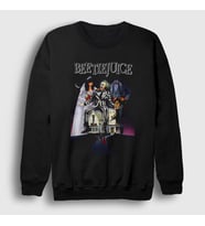 Presmono Unisex Siyah Poster Tim Burton Film Beetlejuice Sweatshirt 455538tt