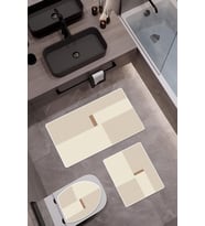 Bambu Kumaş Kaymaz Tabanlı Yıkanabilir 3'lü Klozet Takımı Dijital Baskı Banyo Paspas Seti BKLZ0001