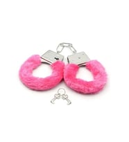 Fetiş Fantezi Pembe Peluşlu Metal Kelepçe (Çok Renkli)