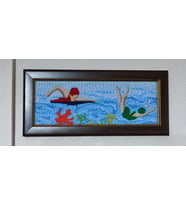 PUNCH OFFİCE YÜZÜCÜLER AHŞAP ÇERÇEVELİ PUNCH TABLO