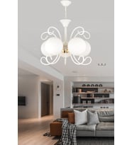 Kelebek Beyaz 5'li Beyaz Glop Camlı  Modern Lüks Avize