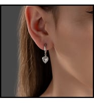 Gümüşistan 925 Ayar Gümüş Kalp Küpe (Gümüş)