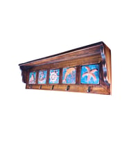 Anahtarlık, Duvara Asılabilir Taç Raflı Deniz Temalı Spirütüel Anahtar Askısı 53x8,5x15,5 (h) (Kahverengi)
