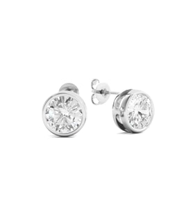 3 Cttw Dew Diamond Serisi Tektaş İthal Gümüş Kadın Küpe 7,5 Mm (Beyaz)
