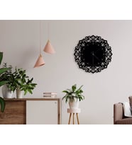 BK Home Dekoratif 45cm Ahşap Duvar Saati-41 (Beyaz)