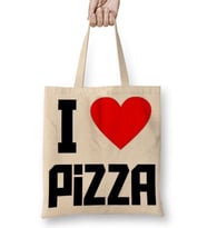 I Love Pizza Bez Çanta Uzun Saplı