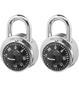 Master Lock 1500T Soyunma Kilidi Kombinasyon Asma Kilit, 2'Li Paket, Siyah