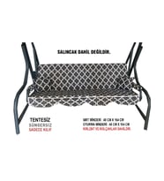 Süngersiz(TENTESİZ)Salıncak Minder Seti 3 Kişilik Kılıf-KARAÇATI