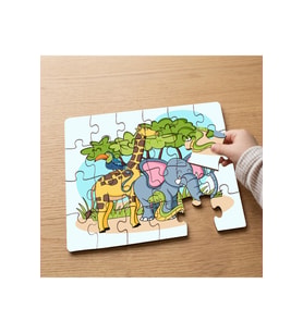 Hayvanlar Alemi Tasarımlı 24 Parça Ahşap Çocuk Puzzle MPK0728