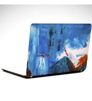 Mavi ve Turuncu Soyut Laptop Sticker 17 inch (39X27CM)