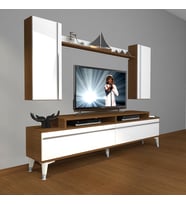 Decoraktiv Ekoflex 7 Mdf Silver Tv Ünitesi Tv Sehpası - Ceviz Beyaz (Beyaz - Kahverengi)