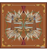 Kemerli Püsküllü Desen Black Seri Twill Eşarp Eşarp Askısı ile Birlikte 90x90 cm