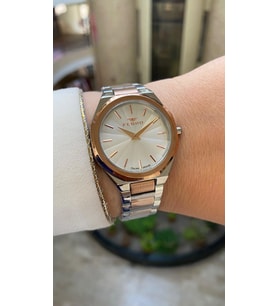 Ferro Quartz Çelik Rose/Gri 34 mm Kadın Kol Saati