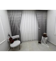 NİVEMESHOME ELİS V-5402 ANTRASİT  1/3 PİLELİ  FON PERDE APM
