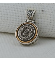 Ortası Dönen Süleyman Mührü 925 Ayar Gümüş Erkek Kolye