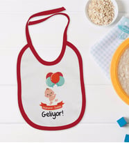 BK Kids Mekanın Sahibi Geliyor Tasarımlı Kırmızı Bebek Mama Önlüğü-1