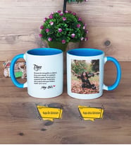 Teyzeye Hediye Kupa Bardak Mavi Fotoğraflı Teyzeye Doğum Günü Hediyesi
