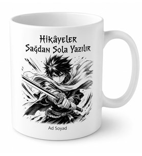 Manga Okuyanlara Japon Kültürü Anime Karakter Sağdan Sola Baskılı Kupa Bardak Hediye