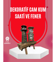 Ahşap Gövdeli Deniz Feneri Formlu Kum Saati – 15x20 Cm Masa Dekoru