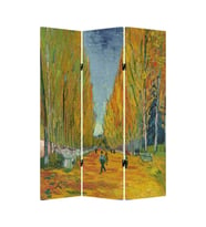Vincent Van Gogh Lalle Des Alyscamps 3 Kanatlı Oda Bölücü Çift Taraflı Kanvas Paravan