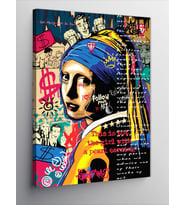 Kanvas Tablo İnci Küpeli Kız Pop Art