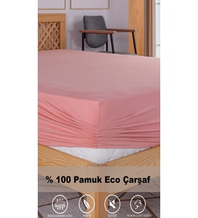 Penye Lastikli Çarşaf, 180×200 Battal Boy %100 Pamuk Örme Kumaş, 145 gr/m² (Somon)