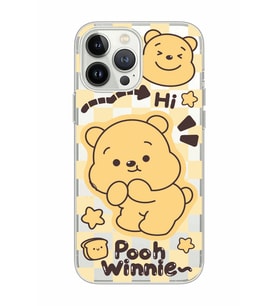 Iphone 15 Pro Uyumlu Winnie The Pooh Desenli Şeffaf Telefon Kılıfı