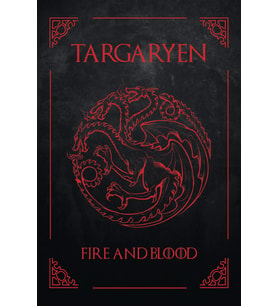 Targaryen Üç Başlı Ejderha Armalı Kupa Bardak – Kırmızı Siyah Fantastik Tasarım