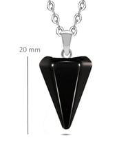 Sertifikalı Doğal Obsidyen Taşı Doğal Taş Pandül Kolye (Siyah)